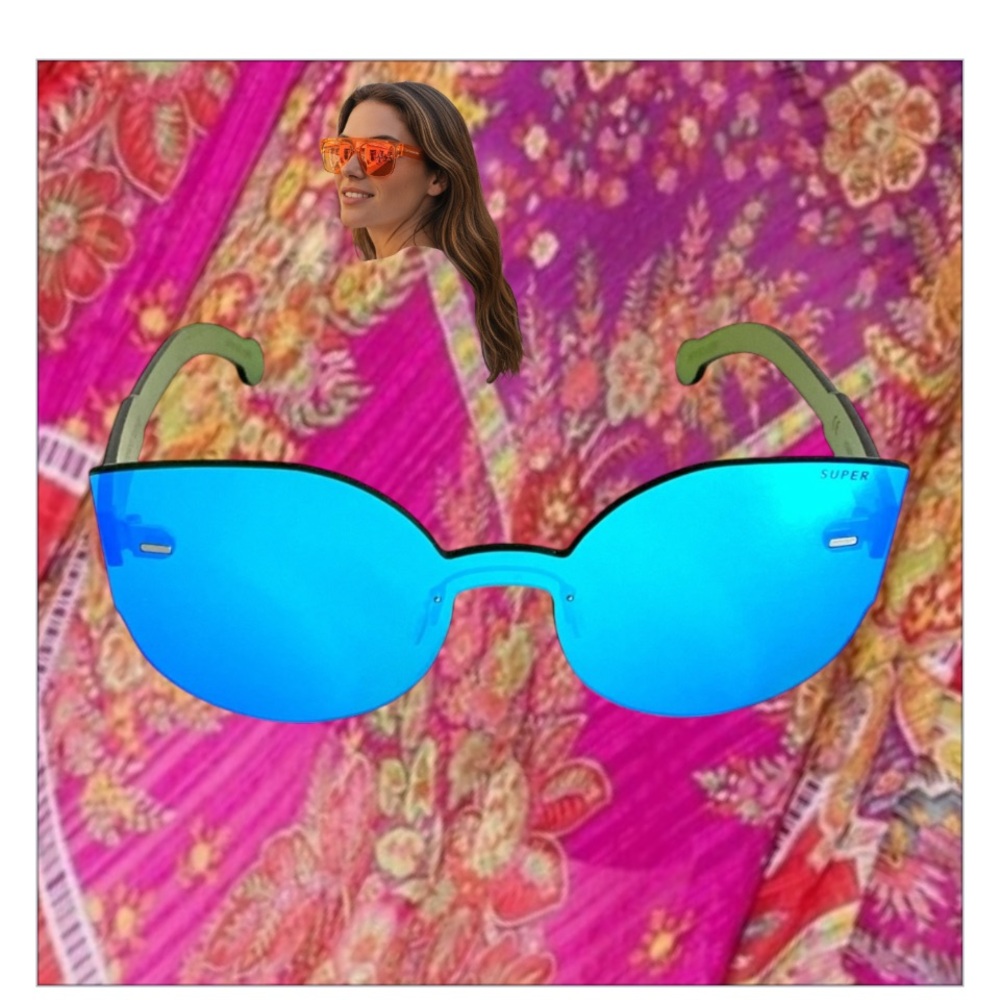 RetroSuperFuture Blue Mirrored Sunglasses